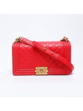 Chanel Shoulder Bag Caviar Leather Boy